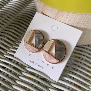 Circle Art Deco Hippy Boho Stone Earrings